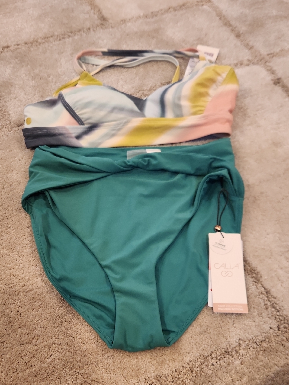 Calia Swim Bikini Top And High Rise Bikini Bottom